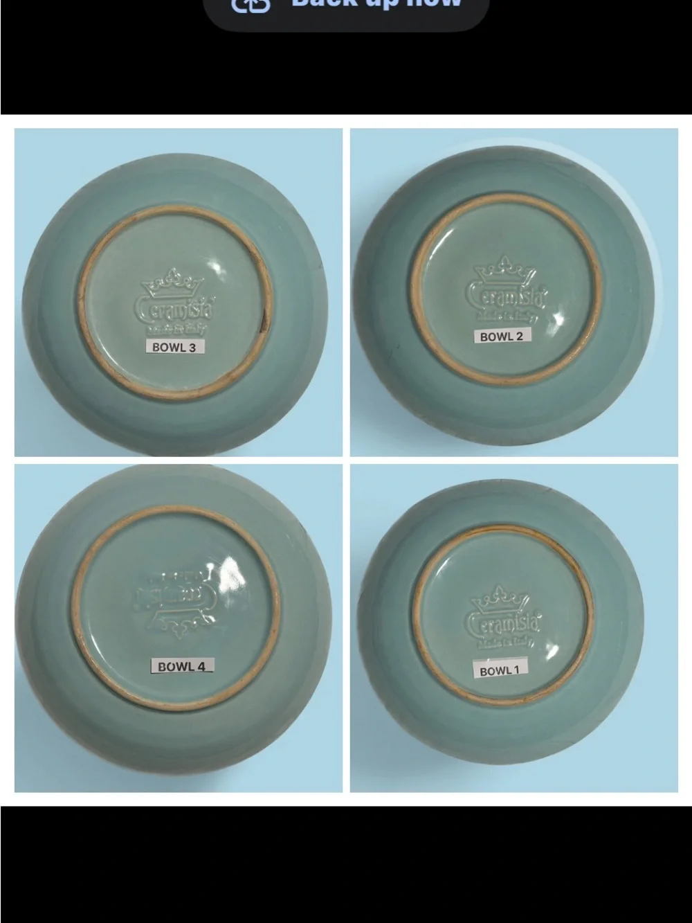 Ceramisia Set Of 4 Plates & 4 Bowls Made In Italy